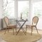 Merrick Lane Celia Set of Two Stacking Thonet Bistro Style Chair, PE Rattan Seat, and Metal Frame for Indoor/Outdoor Use